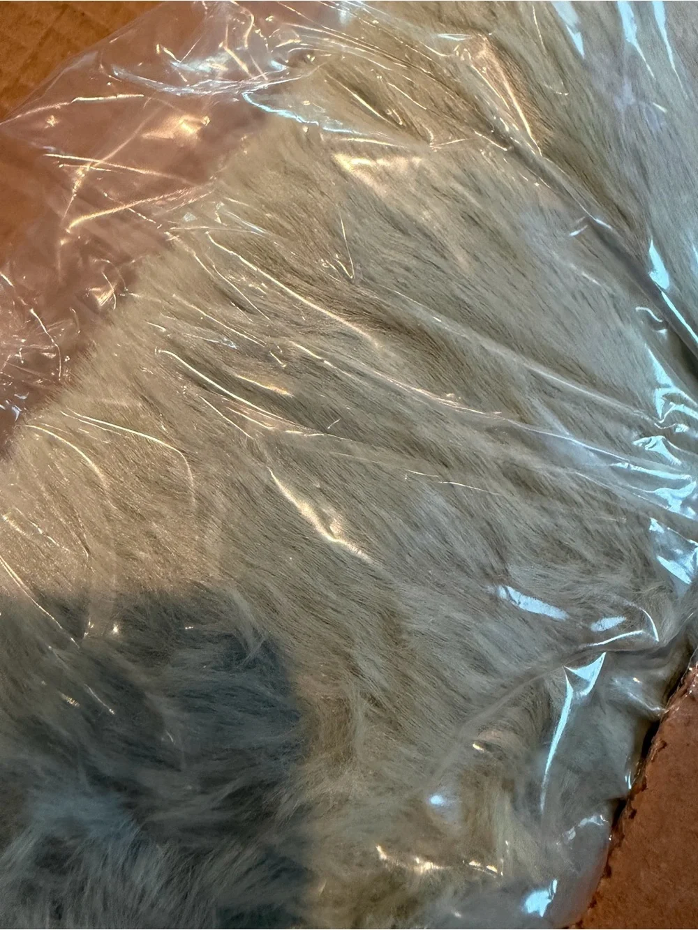 Saucer chair faux fur sage green cover